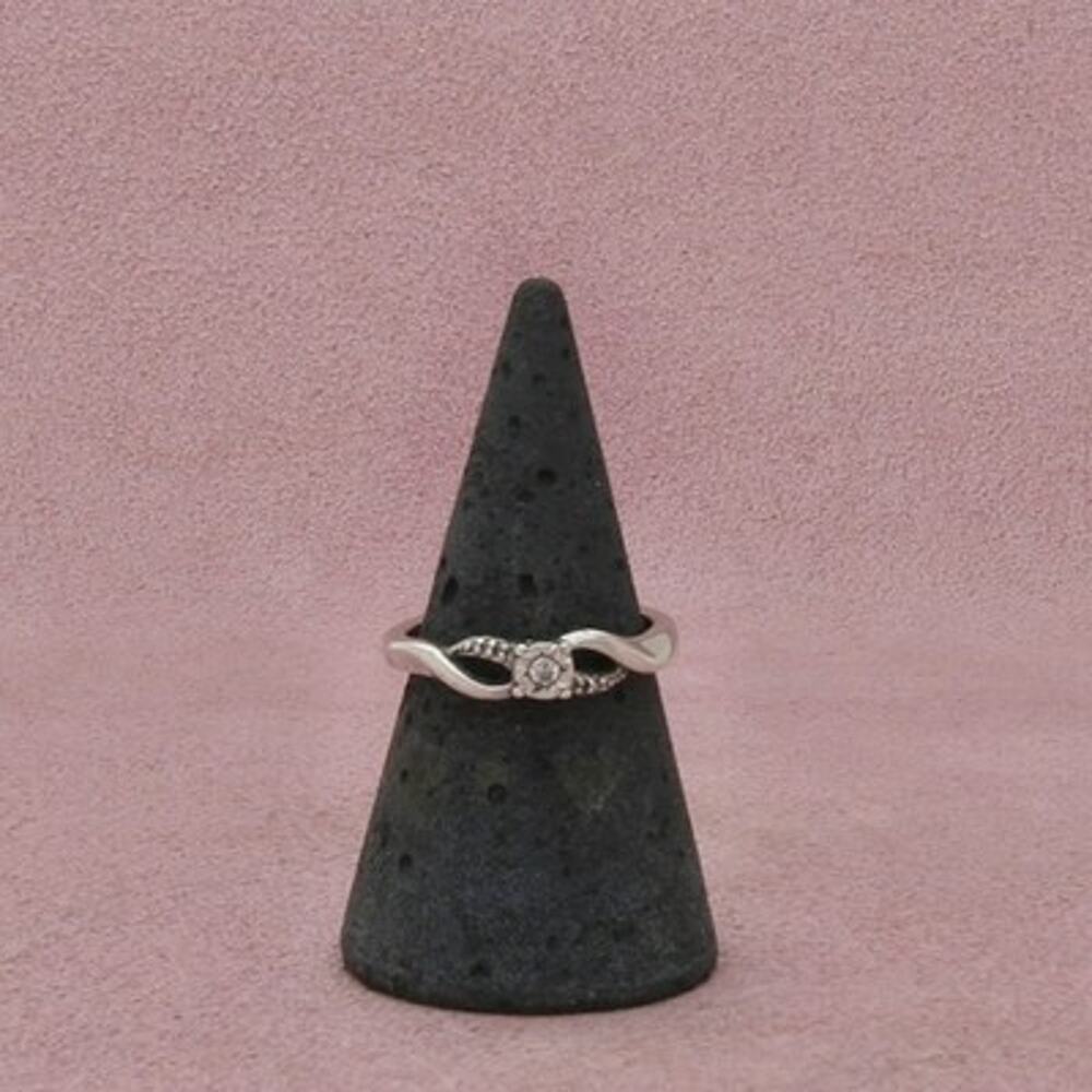 Kay Jewelers Sterling Silver Diamond Openwork Twist Ring Size 6.75
